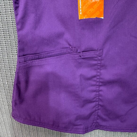 Scrubstar Womens Size Medium V-Neck Scrub Top Purple Durable Easy Fit Stretch - Picture 5 of 8